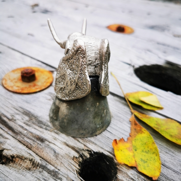Vintage Pewter Elephant Wine Bottle Topper Shot Glass - Picture 7 of 14